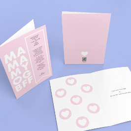 Cartão Dia de as mães Rosa de Texto de Tíquete Editável N