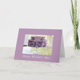 Cartão Dia de as mães Roxo Flower Cake Greeting Card