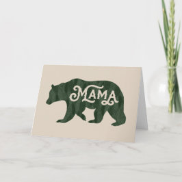 Cartão Dia de as mães Rustic Mama Bear Silhouette