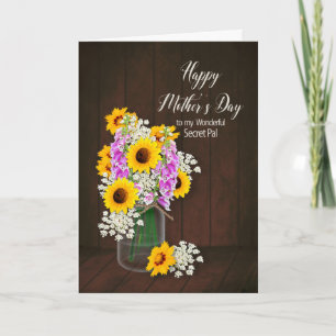 CARTÃO DIA DE AS MÃES - SEGREDO PAL - FLORES/VASSA DO PAÍ