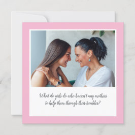 Cartão Dia de as mães Sentimental Duas Fotografias e Cota