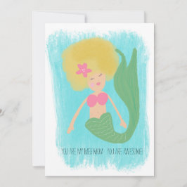 Cartão Dia de as mães Sereia 90s Disco Mãe