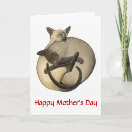 Cartão Dia de as mães Siamese Cats