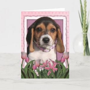 Cartão Dia de as mães - Tulipas Cor-de-Rosa - Puppia do S