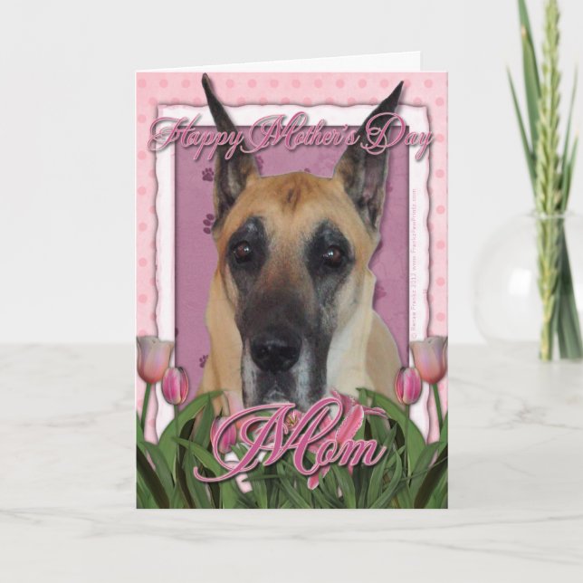 Cartão Dia de as mães - Tulipas Rosa - Grande Dano (Frente)
