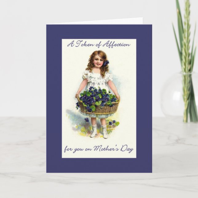 Cartão Dia de as mães Vintage (Frente)