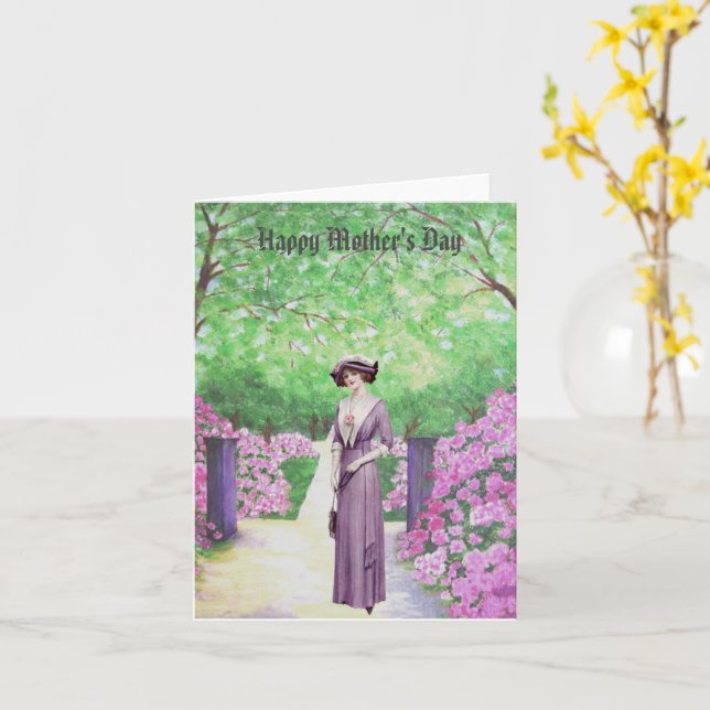 Cartão Dia de as mães Vintage  (Flor Amarela)