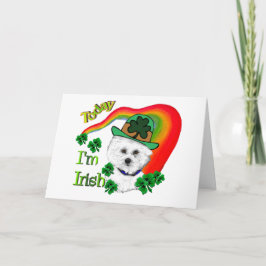 Cartão Dia de Bichon Frise St Patrick
