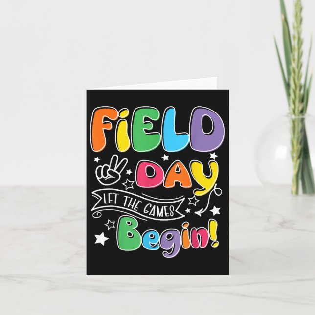 Cartão Dia de Campo de Professor Aluno Vamos Começar Os J (Frente)