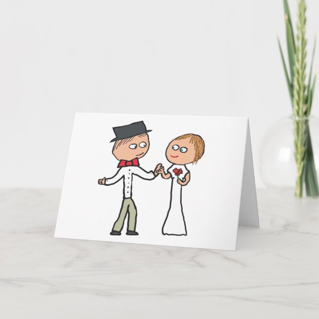 Cartão Dia de Casamento de Noiva e de Noite (Frente)