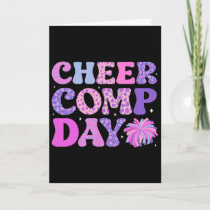 Cartão Dia de Competição de Cheerleading Groovy Cheer Com