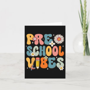Cartão Dia De Escola Pré-Escolar Vibrações De Volta À Esc