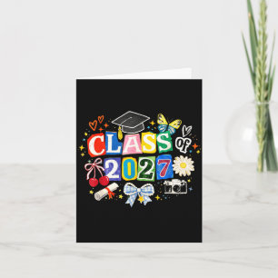 Cartão Dia de formatura da turma de 2027 finalmente concl