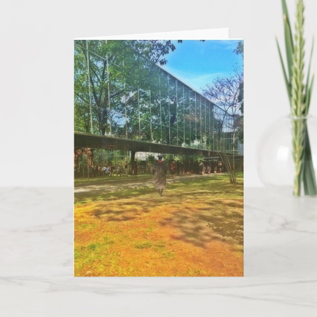 Cartão Dia de graduação, faculdade, homem (Frente)