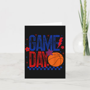 Cartão Dia de Jogo Basquete Temporada Retro Abertura Azul