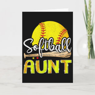 Cartão Dia de Jogo de Softbol Vintage Tia de Softbol Joga