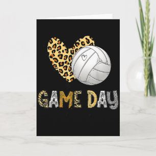 Cartão Dia de jogo de vôlei descolorido vibrações mãe de