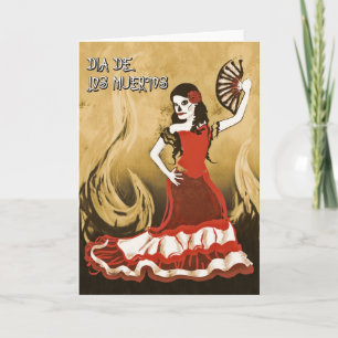 Cartão dia de los muertos dançarina espanhola