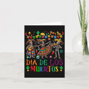 Cartão Dia De Los Muertos Mexicanos Dançando Três Sk Flor