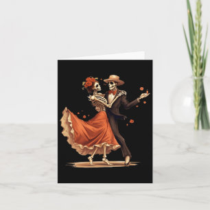 Cartão Dia De Los Muertos Skeletons Dançando Dia Mexicano