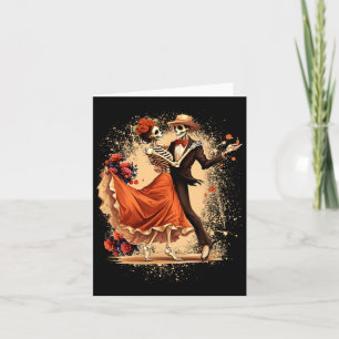 Cartão Dia De Los Muertos Skeletons Dançando Dia Mexicano