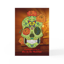 Dia de los Muertos Sugar Skull, Flores em Español