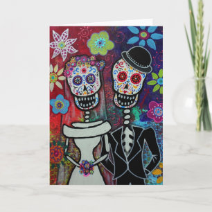 Cartão Dia de los Muertos Wedding