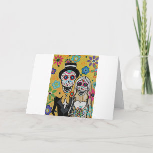 Cartão dIA DE LOS mUERTOS wEDDING cOUPLE