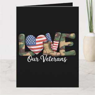 Cartão Dia de Orgulho dos Nossos Veteranos Bandeira Ameri