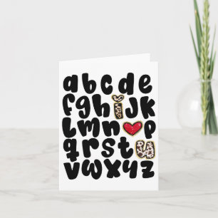 Cartão Dia de os namorados Alphabet Abc Eu Te Amo Profess