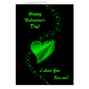 Cartão dia de os namorados - Coração verde arco-íris a