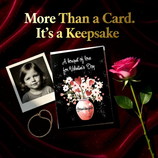 Cartão Dia de os namorados da neta mais velha Buquê de am (Criador carregado)