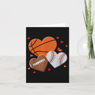 Cartão Dia de os namorados de baseball de futebol do Hear