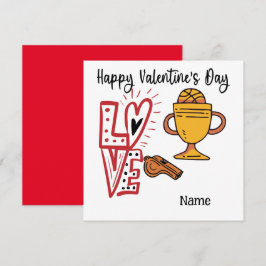 Cartão Dia de os namorados de basquete do jogador apaixon