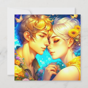 Cartão Dia de os namorados de Casal Romântico Personaliza