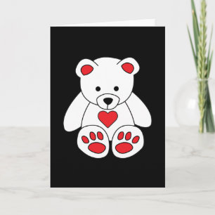 Cartão Dia de os namorados De Coração Do Urso Branco Eu T
