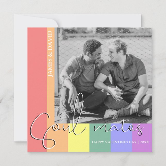 Cartão Dia de os namorados de Fotos LGBT para Soulmates M (Frente)