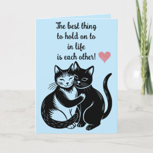 Cartão Dia de os namorados de Hugging de Gatos Editáveis