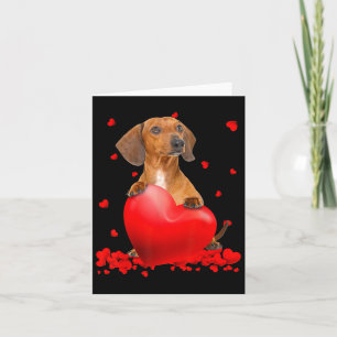 Cartão Dia de os namorados de Natal do Heart Dachshund Do