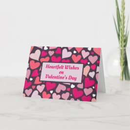Cartão Dia de os namorados de Padrão Corações de Amor