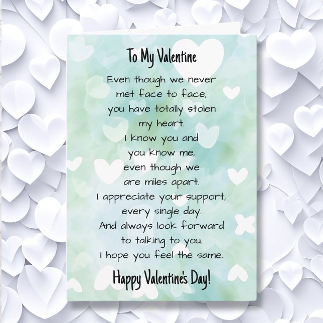 Cartão Dia de os namorados de Relação de Longa Distância (Criador carregado)