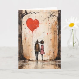 Cartão Dia de os namorados de Rolagem de Amor Encantado