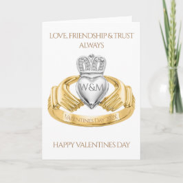 Cartão Dia de os namorados do Anel de Claddagh na Irlanda