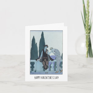 Cartão Dia de os namorados Elegante de Barbier Retro Vint