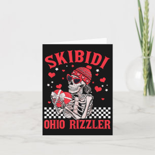 Cartão Dia de os namorados engraçado Skibidi Ohio Rizzler