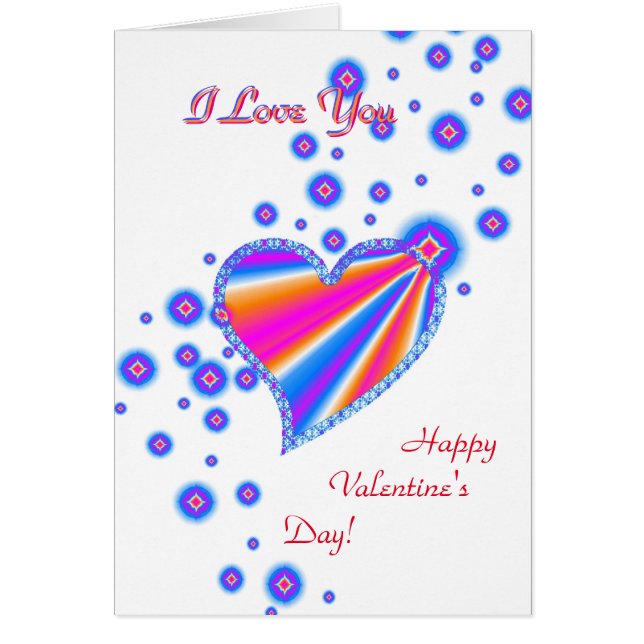 Cartão Dia de os namorados, Eu Te Amo, Rainbow Heart (Frente)