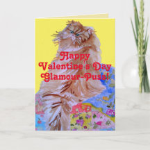 Dia de os namorados Fluffy Cat & Quilt Glamor-Puss