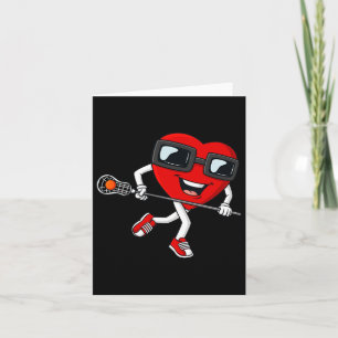 Cartão Dia de os namorados Heart Holding Lacrosse Stick B
