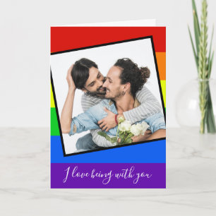 Cartão Dia de os namorados LGBTQ Foto personalizada do Ca