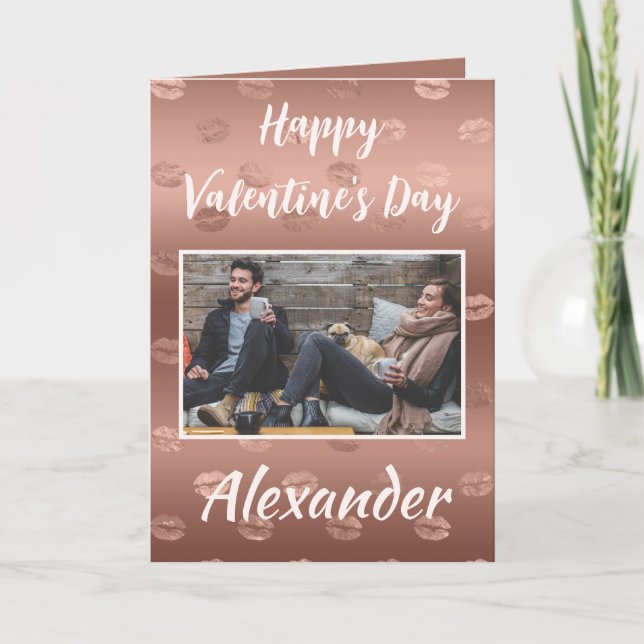 Cartão Dia de os namorados Lipstick Impressão para sua fo (Frente)